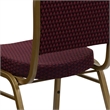 Bowery Hill Fabric Upholstered Dome Back Banquet Stacking Chair in Burgundy Red