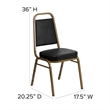 Bowery Hill Vinyl Upholstered Banquet Stacking Chair in Black/Gold