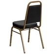 Bowery Hill Vinyl Upholstered Banquet Stacking Chair in Black/Gold
