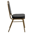 Bowery Hill Vinyl Upholstered Banquet Stacking Chair in Black/Gold