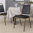 Bowery Hill Vinyl Upholstered Banquet Stacking Chair in Black/Gold