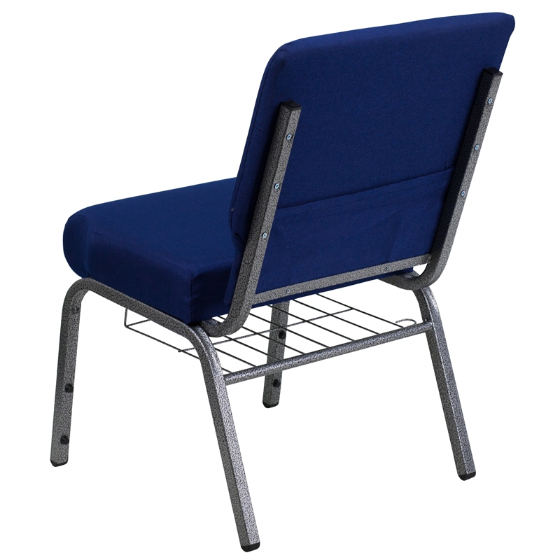Bowery Hill Church Stacking Guest Chair in Navy Blue