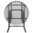 Bowery Hill 32 Inch Round Granite Folding Table in White