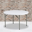 Bowery Hill 48 Inch Round Granite Folding Table in White