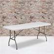 Bowery Hill Granite White Folding Table in White