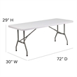 Bowery Hill Granite White Folding Table in White