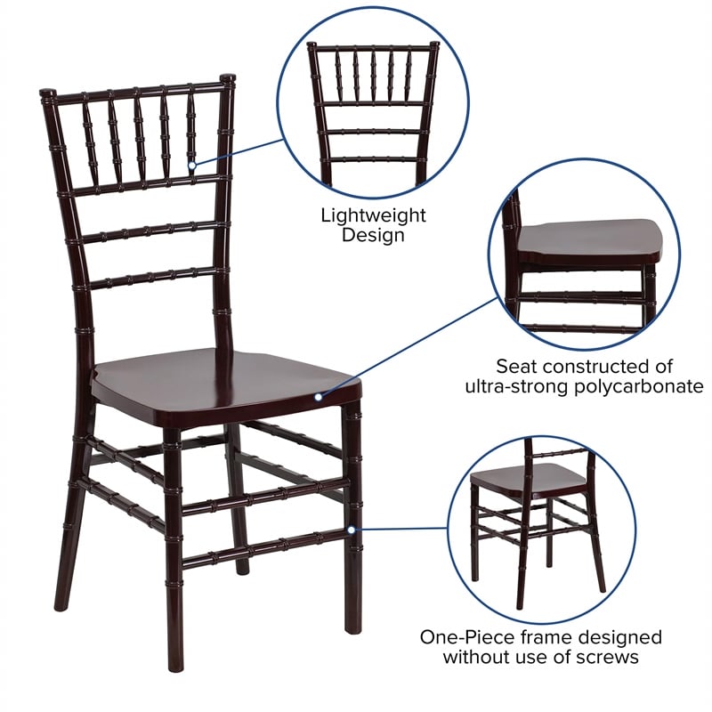 Bowery Hill Resin Mahogany Dining Chair Stacking 36.5