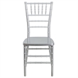 Bowery Hill Resin Stacking Chiavari Dining Chair in Silver