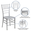 Bowery Hill Resin Stacking Chiavari Dining Chair in Silver
