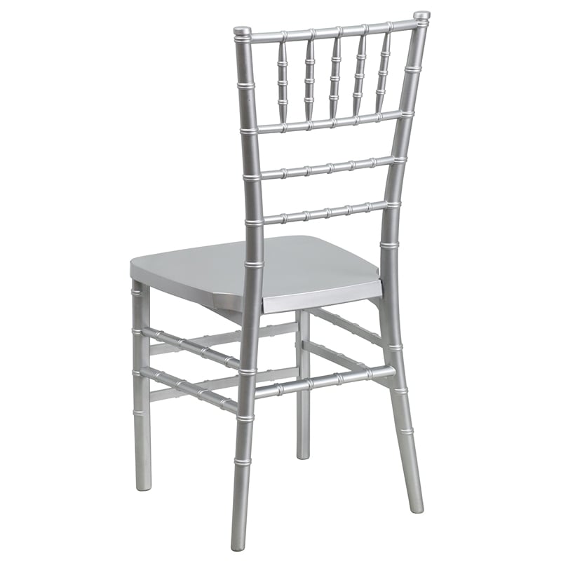 Bowery Hill Resin Stacking Chiavari Dining Chair in Silver