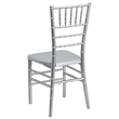 Bowery Hill Resin Stacking Chiavari Dining Chair in Silver