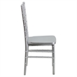 Bowery Hill Resin Stacking Chiavari Dining Chair in Silver