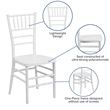 Bowery Hill Resin White Dining Chair Stacking Wobble-Free 36.5