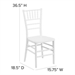 Bowery Hill Resin White Dining Chair Stacking Wobble-Free 36.5