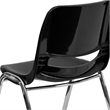Bowery Hill Ergonomic Shell Stacking Chair in Black