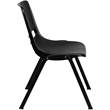 Bowery Hill Ergonomic Shell Stacking Chair in Black