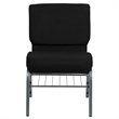 Bowery Hill Church Stacking Chair in Silver and Black
