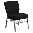 Bowery Hill Church Stacking Chair in Silver and Black