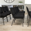 Bowery Hill Church Stacking Chair in Silver and Black