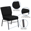 Bowery Hill Church Stacking Chair in Silver and Black