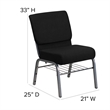 Bowery Hill Church Stacking Chair in Silver and Black
