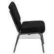 Bowery Hill Church Stacking Chair in Silver and Black