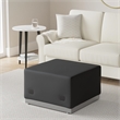 Bowery Hill Steel Base Ottoman in Black