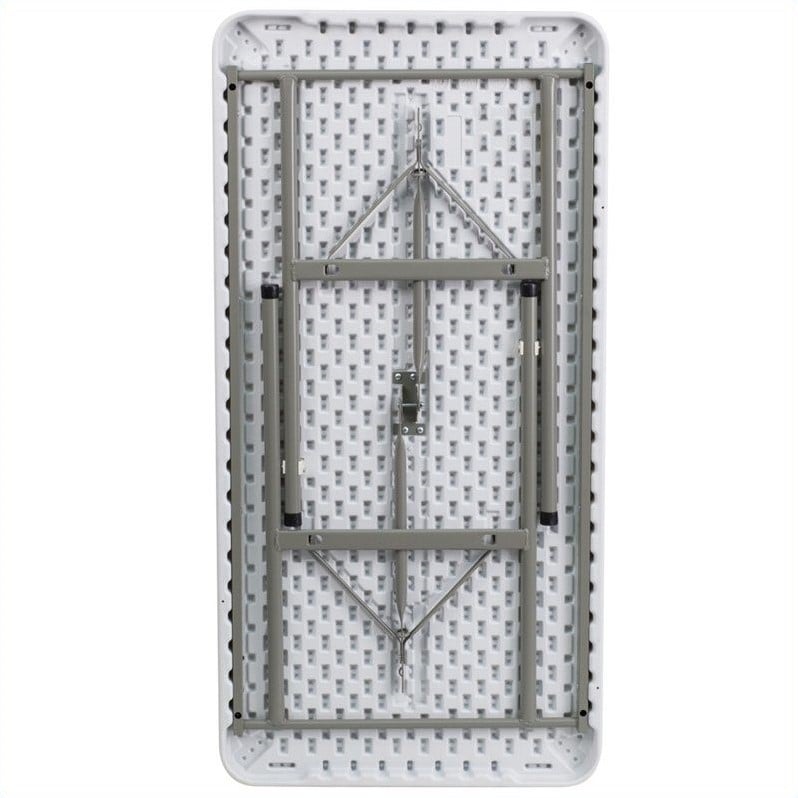 Bowery Hill Plastic Folding Table in White