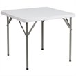Bowery Hill Granite White Folding Table Square Waterproof 34.25