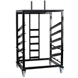 Bowery Hill Steel Metal Cocktail Table Dolly for Round Table in Black