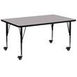 Bowery Hill Laminate Gray Activity Table Rectangular Scratch Resistant 72