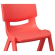 Bowery Hill Plastic Activity Table Set with 6 Stacking Chairs in Red