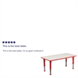 Bowery Hill Plastic Rounded Corners Activity Table in Red/Gray