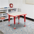 Bowery Hill Plastic Curved RectangularActivity Table in Red/Gray
