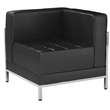 Bowery Hill 2-Pc Contemporary Stainless Steel Reception Configuration in Black