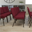 Bowery Hill Church Stacking Chair in Gold and Burgundy