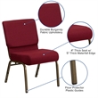 Bowery Hill Church Stacking Chair in Gold and Burgundy