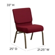 Bowery Hill Church Stacking Chair in Gold and Burgundy