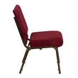Bowery Hill Church Stacking Chair in Gold and Burgundy