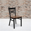 Bowery Hill Black Back Metal Dining Chair in Cherry