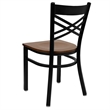 Bowery Hill Black Back Metal Dining Chair in Cherry