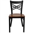 Bowery Hill Black Back Metal Dining Chair in Cherry