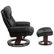 Bowery Hill LeatherSoft Black Recliner Integrated Headrest 41.25