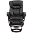 Bowery Hill LeatherSoft Black Recliner Integrated Headrest 41.25