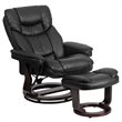 Bowery Hill LeatherSoft Black Recliner Integrated Headrest 41.25