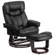Bowery Hill LeatherSoft Black Recliner Integrated Headrest 41.25