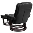 Bowery Hill LeatherSoft Black Recliner and Ottoman Contemporary Plush Arms 41