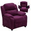 Bowery Hill Padded Kids Recliner in Purple