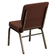 Bowery Hill Fabric Church Stacking Guest Chair in Brown/Gold