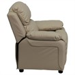 Bowery Hill Kids Recliner in Beige with Storage Arms